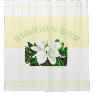 Rideaux De Douche Magnolia Bloom   Jaune et blanc 