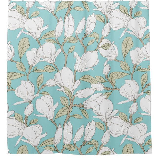 Rideaux De Douche Magnolia Motif (Devant)