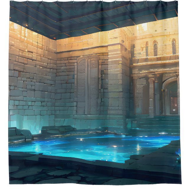 Rideaux De Douche Maison de Bain Ancienne - Piscine Mystique (Devant)