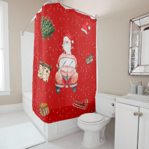 Rideaux De Douche maison de Noël de Père Noël