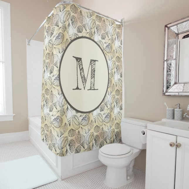 Rideaux De Douche Maison de plage coquillages Nautique (En situation)