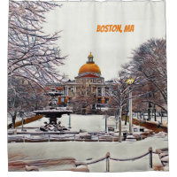 Maison d'état de Boston en hiver