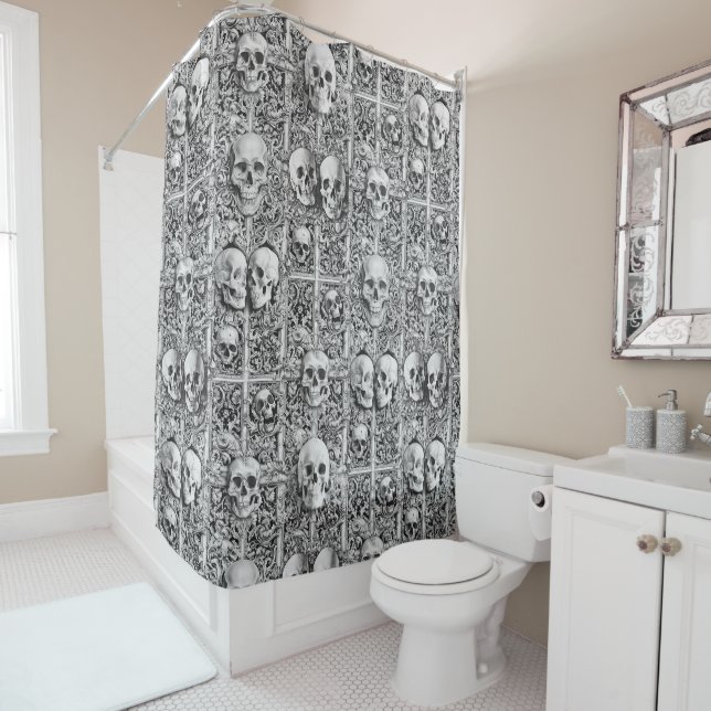 Rideaux De Douche Maison gothique Charnel (En situation)