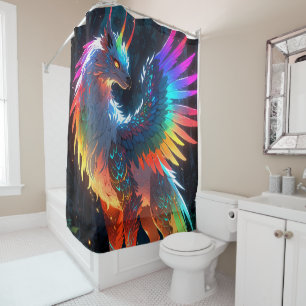 Rideaux De Douche Majestic Kaleidoscope Phoenix couleurs vives