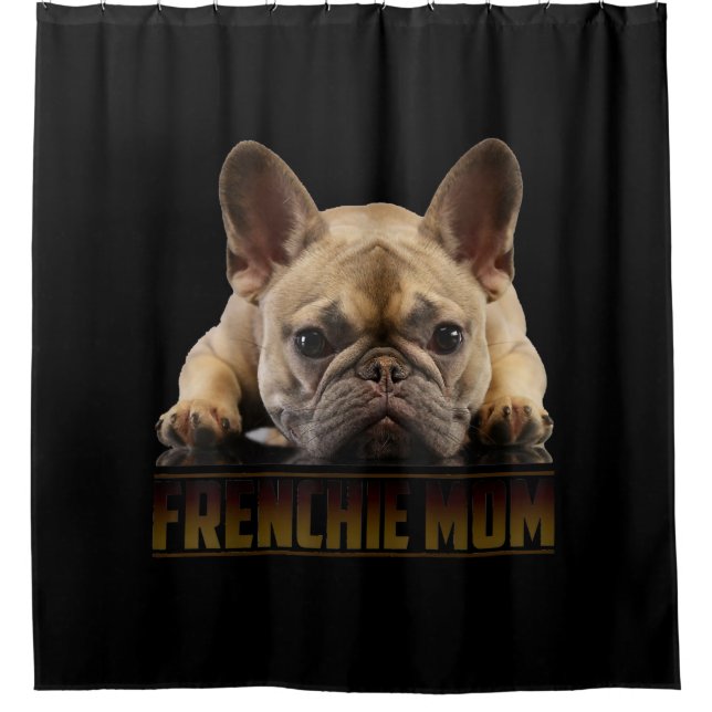 Rideaux De Douche maman frenchie | cadeau de maman bulldog (Devant)