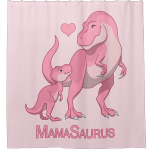 Rideaux De Douche MamaSaurus T-Rex et bébés dinosaures