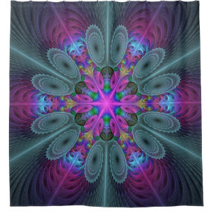 Rideaux De Douche Mandala à partir de la couleur centrale Art fracta