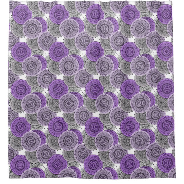 Rideaux De Douche mandala arabe motif rose violet à l'orientale (Devant)