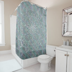 Rideaux De Douche Mandala Bohème Chic à reflets iridescents