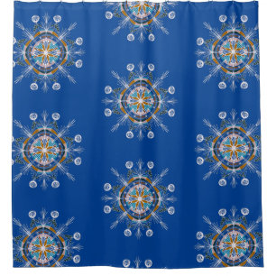Rideaux De Douche Mandala Bohème Dessiné à la Main Coloré