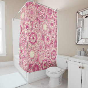 Rideaux De Douche mandala cirque crème rose