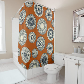 Rideaux De Douche mandala cirque tache orange