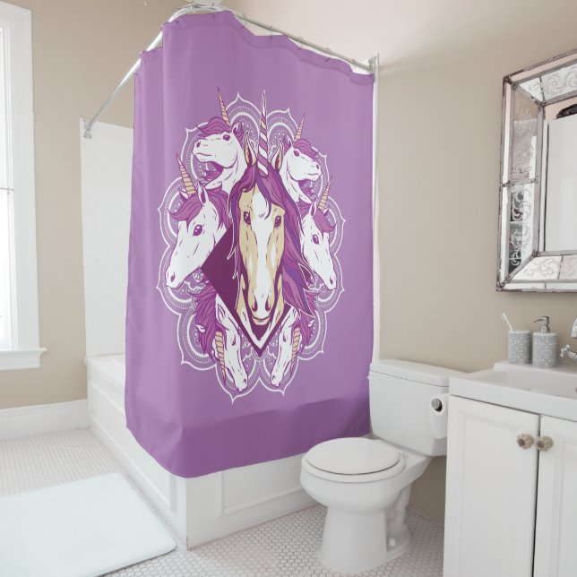Rideaux De Douche Mandala de licorne (En situation)