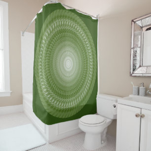 Rideaux De Douche Mandala de Scies Vertes dans les tribus