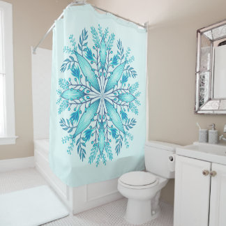 Rideaux De Douche Mandala floral - Fléau de neige bleu turquoise Boh