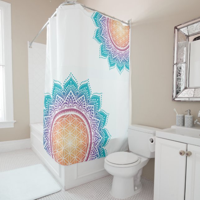 Rideaux De Douche Mandala Flower of life (En situation)