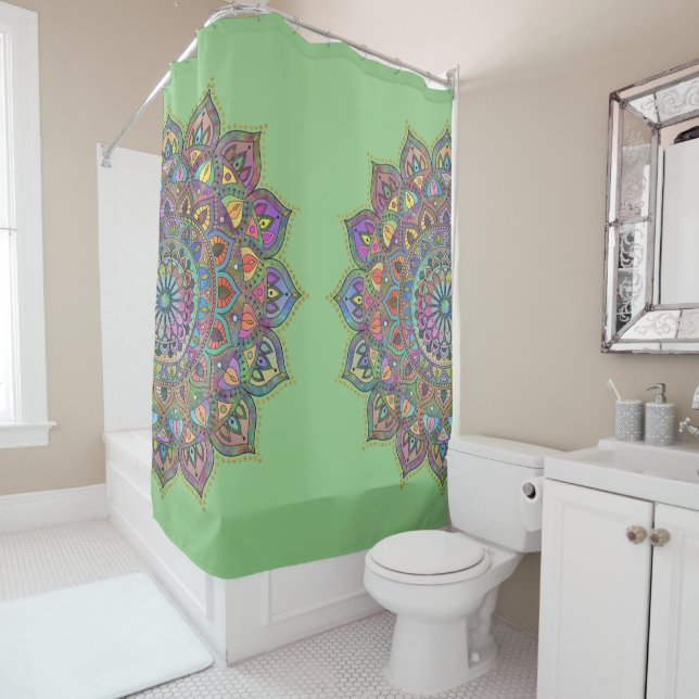 Rideaux De Douche Mandala Inde Style 1 (En situation)