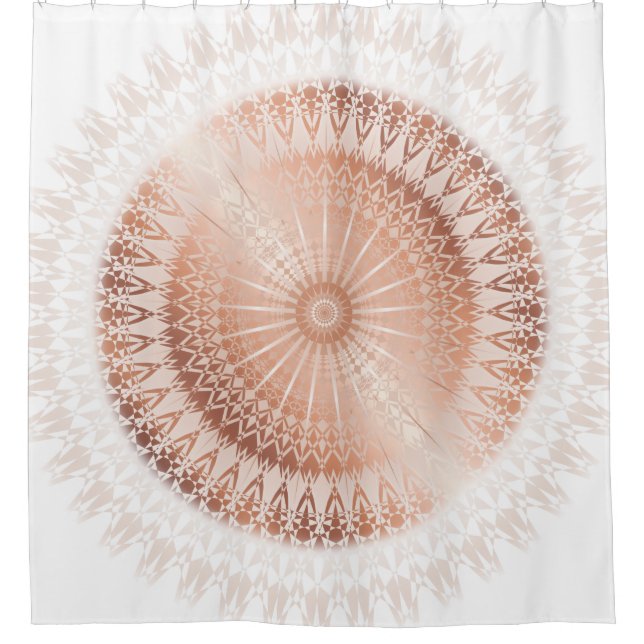 Rideaux De Douche Mandala Moderne en Or Rose (Devant)