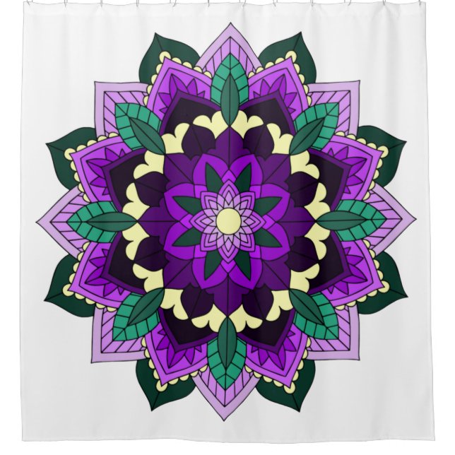 Rideaux De Douche Mandala Motif 02 en violet (Devant)