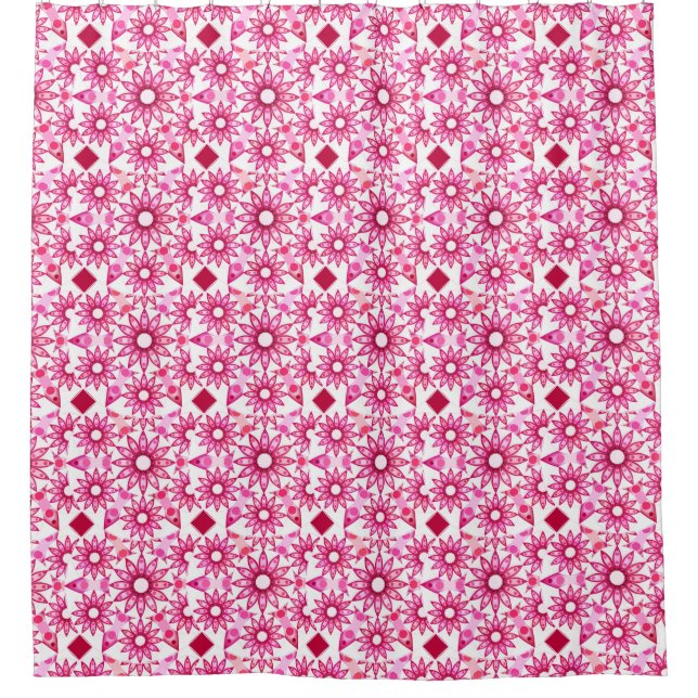 Rideaux De Douche Mandala motif dans les tons roses, marron (Devant)