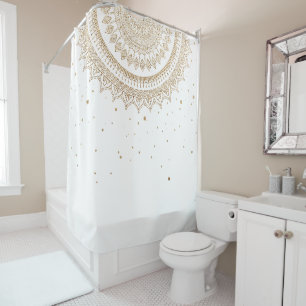 Rideaux De Douche Mandala or étincelle style indien
