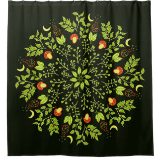 Rideaux De Douche Mandala - Potions, Champignons, Feuilles