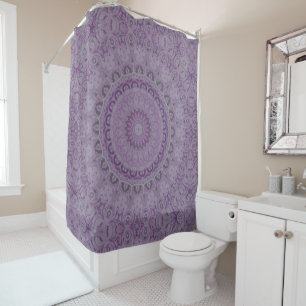 Rideaux De Douche Mandala Rêve Aquarelle dans des Tons de Violet