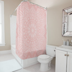 Rideaux De Douche Mandala rose clair fille Bohème