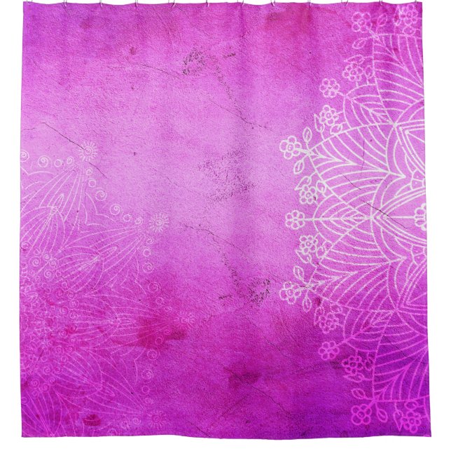 Rideaux De Douche Mandala rose design méditation zen (Devant)