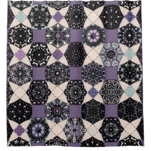 Rideaux De Douche Mandala vintage Floral : Coloré sans joint