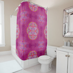 Rideaux De Douche Mandalas en motifs de répétition rose mélangés