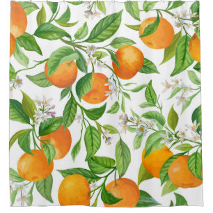 Rideaux De Douche Mandarin : Motif coloré tropical