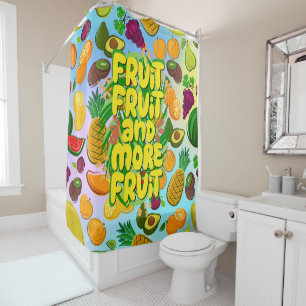 Rideaux De Douche Mangez plus de fruits yoga alimentaire sain moti