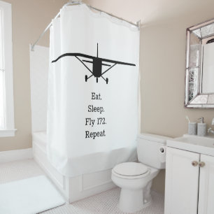 Rideaux De Douche Mangez Sleep Fly 172 Répéter Funny Avion Pilote