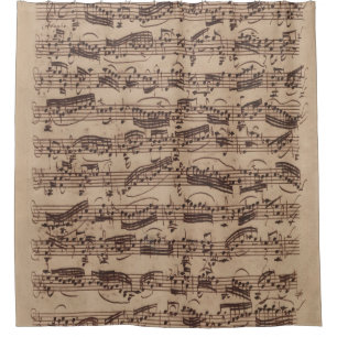 Rideaux De Douche Manuscrit Bach Musique Feuille Antique