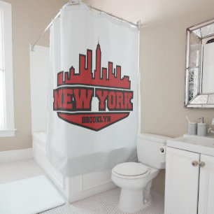 Rideaux De Douche Manuscrit de style de bloc de Brooklyn New York