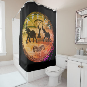 Rideaux De Douche Mara Trompette Gloire Éléphant d'Afrique Zèbre Hui