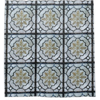 Marbre floral Motif gris bleu et or