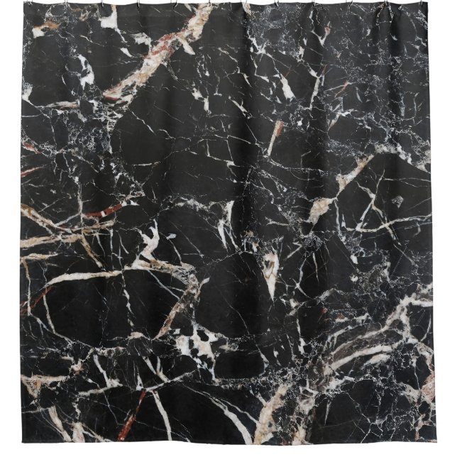 Rideaux De Douche Marbre noir : texture abstraite naturelle. (Devant)