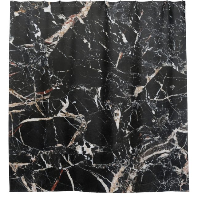 Rideaux De Douche Marbre noir : texture abstraite naturelle. (Devant)