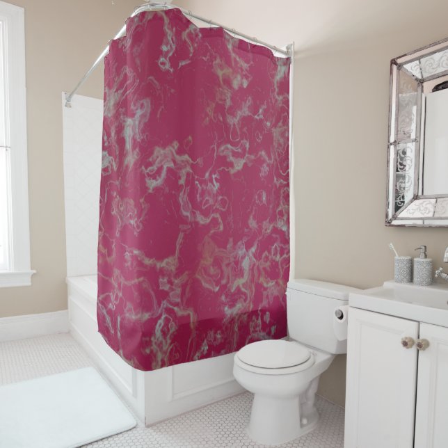 Rideaux De Douche Marbre rose abstrait (En situation)