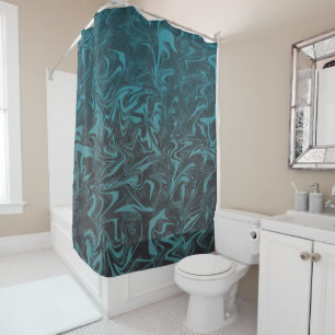 Rideaux De Douche Marbre tourbillon bleu sarcelle électrique