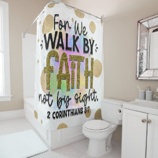 Rideaux De Douche Marcher par la foi Bible Verse