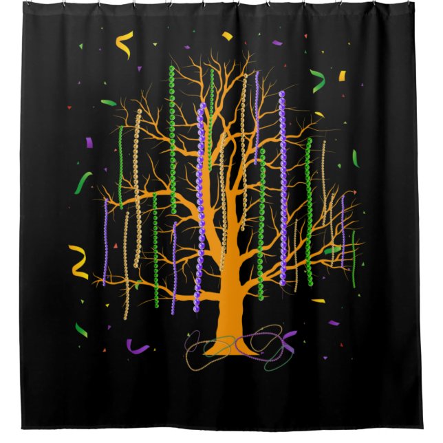 Rideaux De Douche Mardi Gras Tree Beads Nouvelle-Orléans 2022 Aquare (Devant)