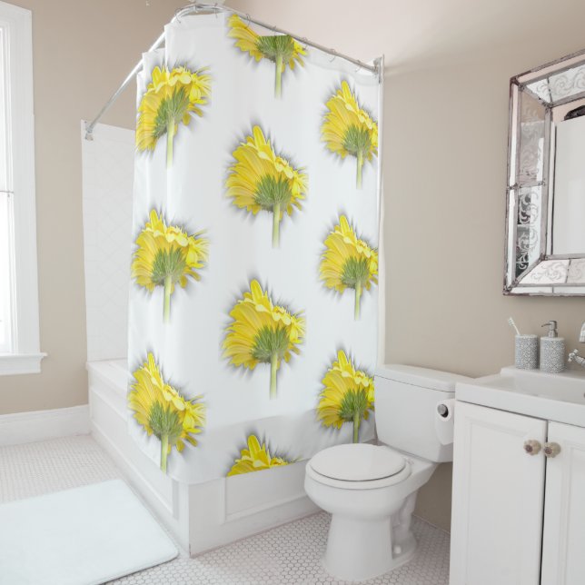 Rideaux De Douche marguerite jaune (En situation)