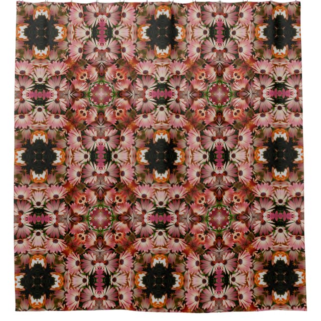 Rideaux De Douche Marguerites africaines roses Abstraites florales (Devant)