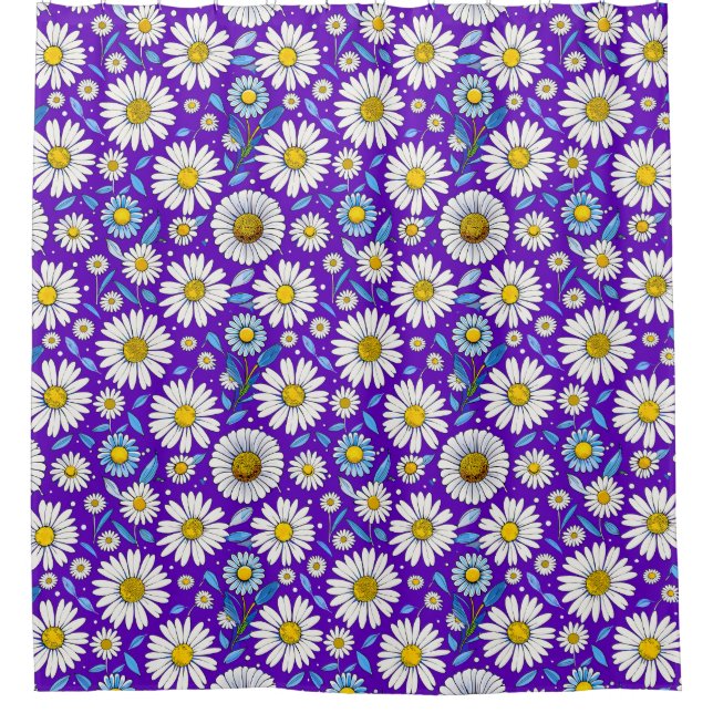 Rideaux De Douche Marguerites et Feuilles (Devant)