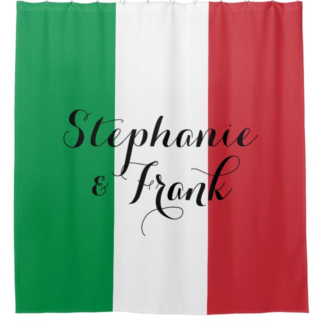 Rideaux De Douche Mariage couleur drapeau italien (Devant)