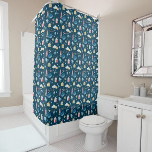 Rideaux De Douche Marine Baleine bleue Nautique