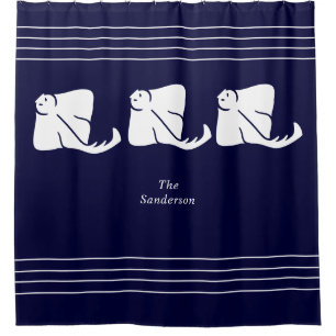 Rideaux De Douche Marine Bleu foncé Côte Nautique Stingray Manta Ray